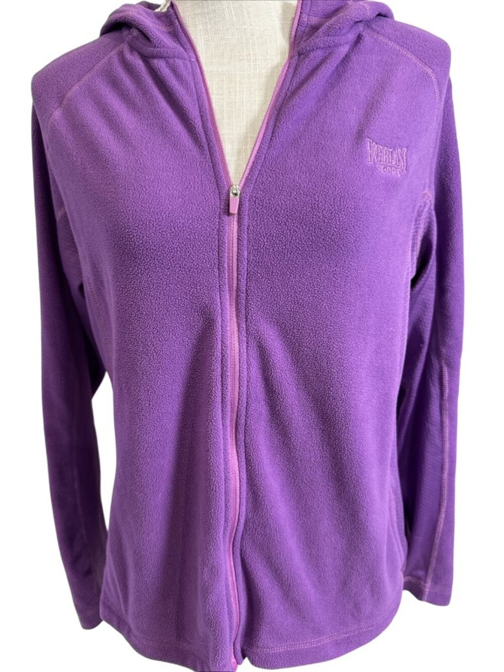 Everlast Sport Womens Purple Fleece Zip Hoodie Size L